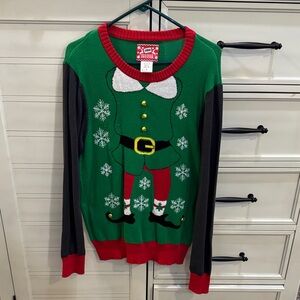 Festive Elf Sweater with Snowflake Design